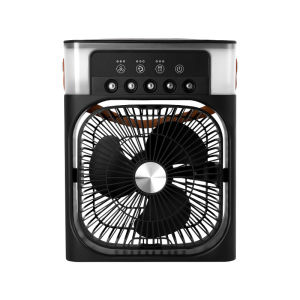 【HOT】Humidifier spray desktop fan Mini electric fan Office air cooler / large angle swing / silent energy saving cooling / remote control operation/Colorful LED Light 5-Hole Spray Cooling Fan with 3 Speed Adjustment