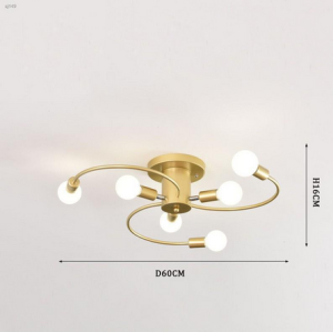 YHLAMP Ceiling Lights Nordic Modern Minimalist Chandelier For Living Room Droplight Bedroom Ceiling Light Black Gold Retro Creative Ceiling Lamp Energy Conservation Light Sala House Aisle Corridor Led Lights Home Decorat