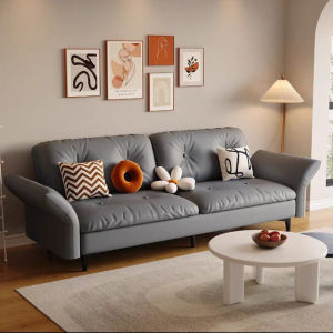 Foldable Sofa Bed Italian Style Leather Dual-Use Living Room Double Three Seated Faux Apartment Sofa Chair Lying Beds