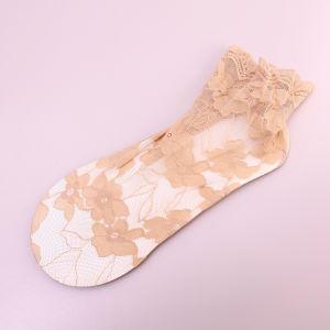 【♡Lovely girls house♡】สำหรับผู้หญิงหญิงสาวถุงเท้าลูกไม้เรือแบบบางมองไม่เห็นสำหรับฤดูร้อนถุงเท้าผ้าโปร่งตื้นกันลื่น