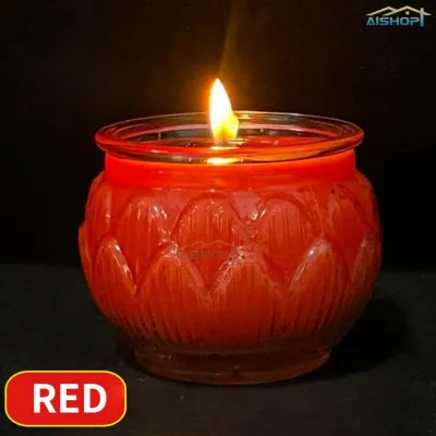 [SG Seller]Glass Jar Buddhist Prayer Candles Eco-Friendly Ghee Butter Candles Long Burning Prayer Butter Lamps