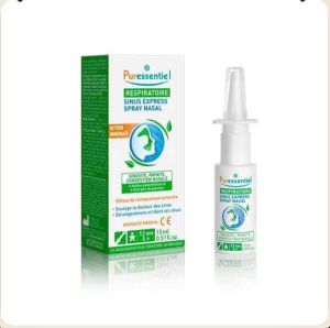 Xịt Giảm Nghẹt Mũi Đau Đầu. Puressentiel Sinus Express 15ml – Tinh Dầu Thiên Nhiên Thông Xoang Nhanh