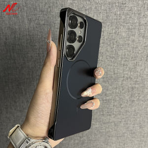 S25Ultra Luxury Plating AG Matte for Magnetic Case For Samsung Galaxy S25 S24 S23 S22 Ultra Thin Frameless Magnet Charging Cover