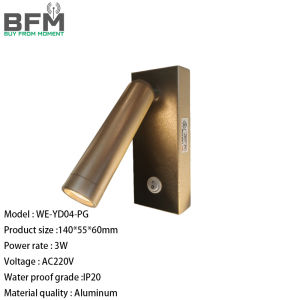 BFM Aluminum Indoor Bedside Wall Lamps For Bedroom Modern Simple Reading Lamp Adjustable LED Wall Lights
