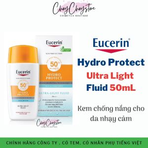Kem chống nắng Eucerin Hydro Protect Ultra Light Fluid 50mL SPF50+ cho da nhạy cảm