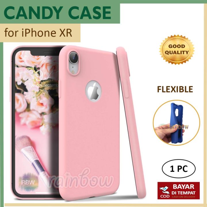 rainbow PC Lize Candy Case for iPhone XR Pink Softcase for