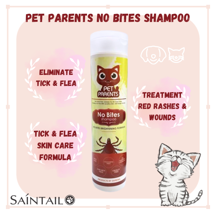 Saintail Pet Parents No Bites Shampoo 400ml Pet Shampoo Medicated Shampoo Dogs Cats Killing