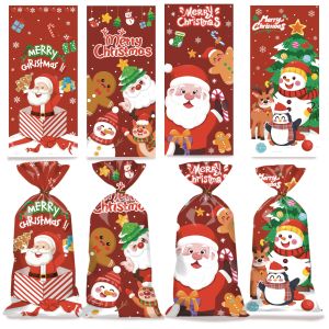 50Pcs Christmas Candy Bag Santa Claus Gift Bag Merry Christmas Decoration for Home New Year Cookies Snake Packing