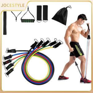 150 LBS Exercise Bands Set 11PCS Chest Expander Removable Muscle Training Belt for Pilates Push Ups and Muscle Training