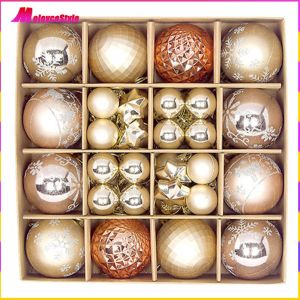 【NEW】 Festive Holiday Decorations 44Pcs Plastic Christmas Balls in Red Green Gold for Christmas Tree and Party Decor