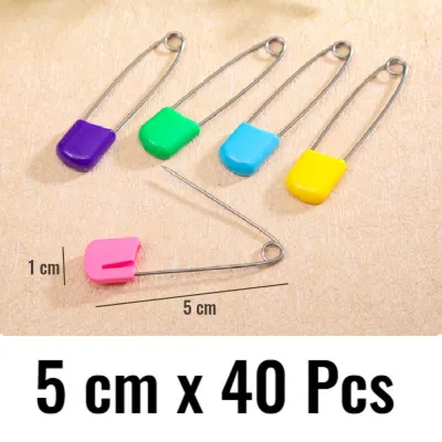 Eco-Store° (40 Pcs) Useful Safety Pins Home Living Essential Accessories Tools (5cm x 20pcs) + (4cm x 20pcs)