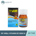 My Well Vit D3 1000 IU 20 Tablet - Suplemen Vitamin D 1000 IU. 