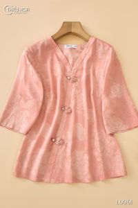 Áo kiểu thiết kế sang trọng với chất liệu gấm mẫu đơn cao cấp AN4L0961 Thời trang Thiều Hoa