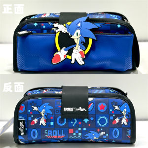 New Smiggle Double-layer pencil case blue GAMEOVER Multifunctional storage pencil case student stationery unicorn
