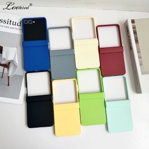 Luxury Matte Candy Color Case for Samsung Galaxy Z Flip 7 6 5 4 3 ZFlip flip7 Solid Color Hard Hinge Shockproof Ins Korean Cover