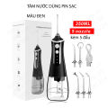 Tăm nước 3 chế độ phun xịt, dùng pin sạc kèm 5 đầu xịt áp lực cao. 