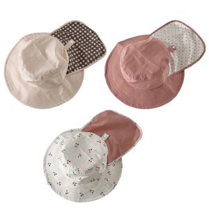 Lightweight Childrens Fisherman Hat Foldable Shawl Basin Caps Cotton Bucket Hat for Various Outdoor Activity