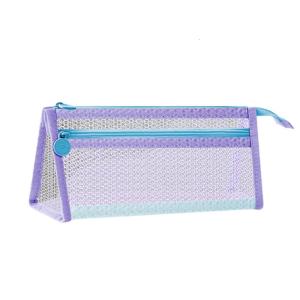 Clear Pencil Pouch Pen Bag Double Layers Mesh Pencil Case Clear Pencil Bag Aesthetic Pen Case Back to School Supplies
