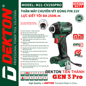 Máy chuyên vít Dekton CV250PRO Bản mới nhất nâng cấp 2024 / Chân phổ thông