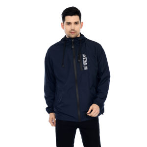 Dfs Jacket Windbreaker Parasut Waterproof Pria Logo Bordir - Hitam