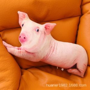 JOJO CASTLE New 3D Simulation Pig Pillow Huggable Stuffed Real Life Piggy Doll Funny Neck Pillow Soft Back Cushion Sofa Decor Gifts 猪抱枕