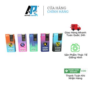 Hộp Quẹt Khò Tia Xanh T28 - Vỏ Nhôm Màu Nhám- In Tem Xe - Có Bơm Ga