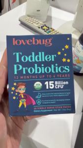 Thực phẩm bảo vệ sức khỏe Lovebug Toddler Probiotics hỗ trợ tiêu hóa cho bé - Chứa 8 chủng men vi sinh mạnh nhất với hơn 15 tỷ vi sinh & chất xơ Chứa chủng vi sinh L.Rhamnosus GG được chứng minh giúp giảm đầy hơi tiêu chảy tiêu hoá kém tăng cường hấ
