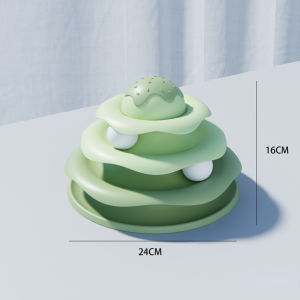 Cat Tower Ball Spinning Balls Toy Mainan Bola Kucing Bertingkat 3 Layers Teaser Pet Toys Cat Toys