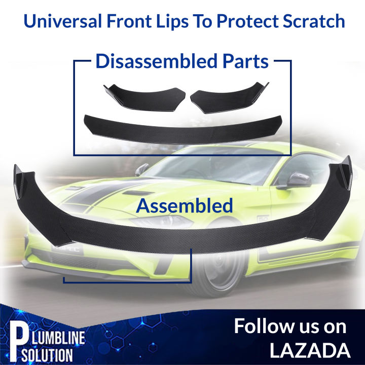 3pcs Universal Car Front Lips Bumper Body Kit Splitter Colors