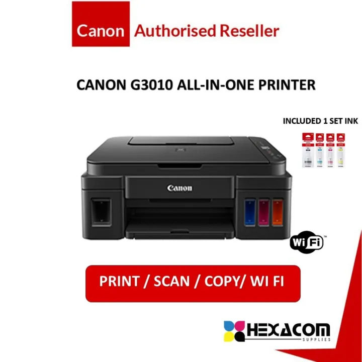 Canon Pixma G3010 All In One Wireless Printer with 1 Set Ink