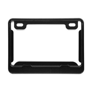 Matte Black Carbon Fiber Texture Texture Motorcycle Plain License Plate Frame 9.3x6.8inch