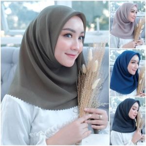 GUDANG FASHION ID HIJAB PRINT DENGAN LOGO AZ SEGIEMPAT OSCARA MOTIF TERBARU LASER CUT