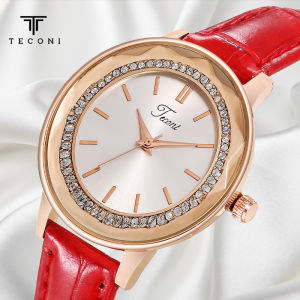Teconi Jam Tangan Wanita Kulit Formal Diamond C006 - Anti Air Free Box Free Bubble