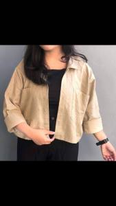 KEMEJA GITA RAMI BASIC SHIRT CROP LINEN