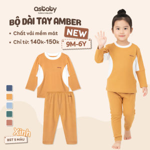 Bộ dài tay Amber thương hiệu Asbaby chất liệu poly cool cho bé trai bé gái size 9 tháng đến 6 tuổi