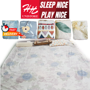 Bộ Ga Grap 100% Cotton TL 4 Món 1 Ga 1 áo ôm 2 áo gối chất liệu cao cấp điều hòa thoáng khí Hy&Han Unistore