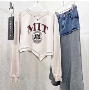 MIT CROOPE SWEATER WANITA KOREAN STYLE ATASAN CROP TOP fleece lembut