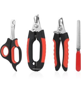 Dog Nail Clippers with Safety Guard Stainless Steel Blades Nail File & Case