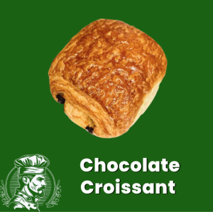 ครัวซองต์ช็อกโกแลต Chocolate Croissant  กรอบนอกนุ่มใน หอมอร่อย หอมเนยแท้ อบสดใหม่ 70g. 1 pcs