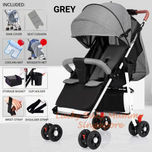 Lightweight Baby Stroller | One-Hand Fold | Compact Pram Pushchair | Sitting Type | 4 Colors
