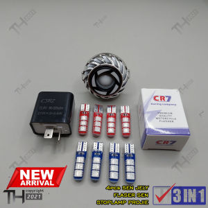 lampu rem stop belakang kedip projie + lampu sein4 pcs dan flaser sein CR7 original