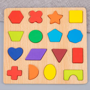Wooden Letters Numbers and Shapes Educational Board for Kids by WISHLAND