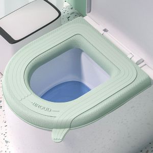 ✨ Wipeable Waterproof Foam Convenient Skin-friendly Washable Adhesive Back Reinforced Moisture-proof Toilet Seat Cover - Hot-selling Waterproof Antibacterial Toilet Seat Cover - Four Seasons Universal