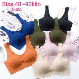 COD!! Bra Sport Seamless Bahan Ice Silk untuk Yoga / Tidur bisa muat bb 40-90kilo