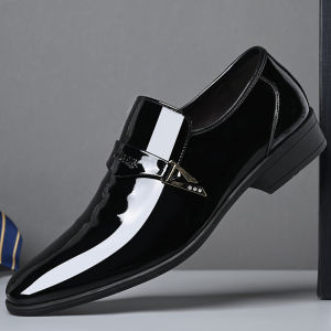 Korean British Style Black Casual Leather Shoes For Men New Leather Shoes Mens Business Formal Wear Shoes
