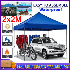 2*2M Outdoor Heavy Duty Collapsable Tent Retractable/Small Parasol Rainbow Tent Replacement Cover Use For Garage Sun Protection Rain ProtectionOnly Suitable For One Top Tent