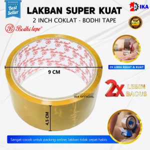 LAKBAN BODY TAPE BENING COKLAT TRANSPARAN 2 INCH TEBAL / PLASTER SOLATIP ISOLASI LEM