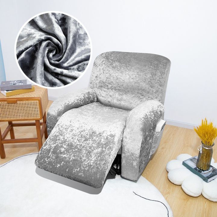 Shiny Velvet Sofa Cover Recliner Chair Cover 1/2/3 Seater Lazy Boy