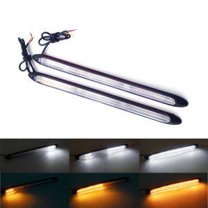 2 cái xe Đèn chạy ban ngày 12V LED chảy tín hiệu báo rẽ đèn nháy dây Streamer Đèn chạy ban ngày không thấm nước xe dải đèn trang trí đèn nháy dây