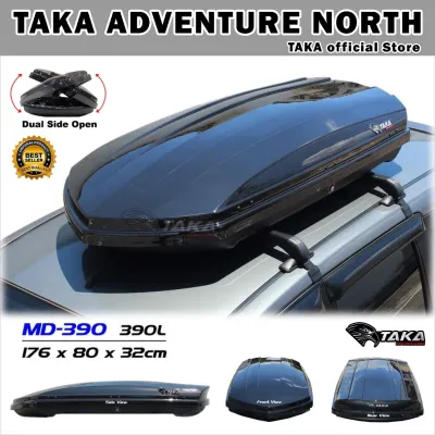 TAKA MD-390 Car Roof Box [Explorer Series] [L Size] [Glossy Black] Cargo ROOFBOX
